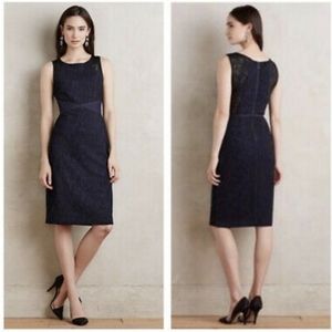 Anthropologie Moulinette Soeurs size 6 Larkin Sheath Dress Black Blue